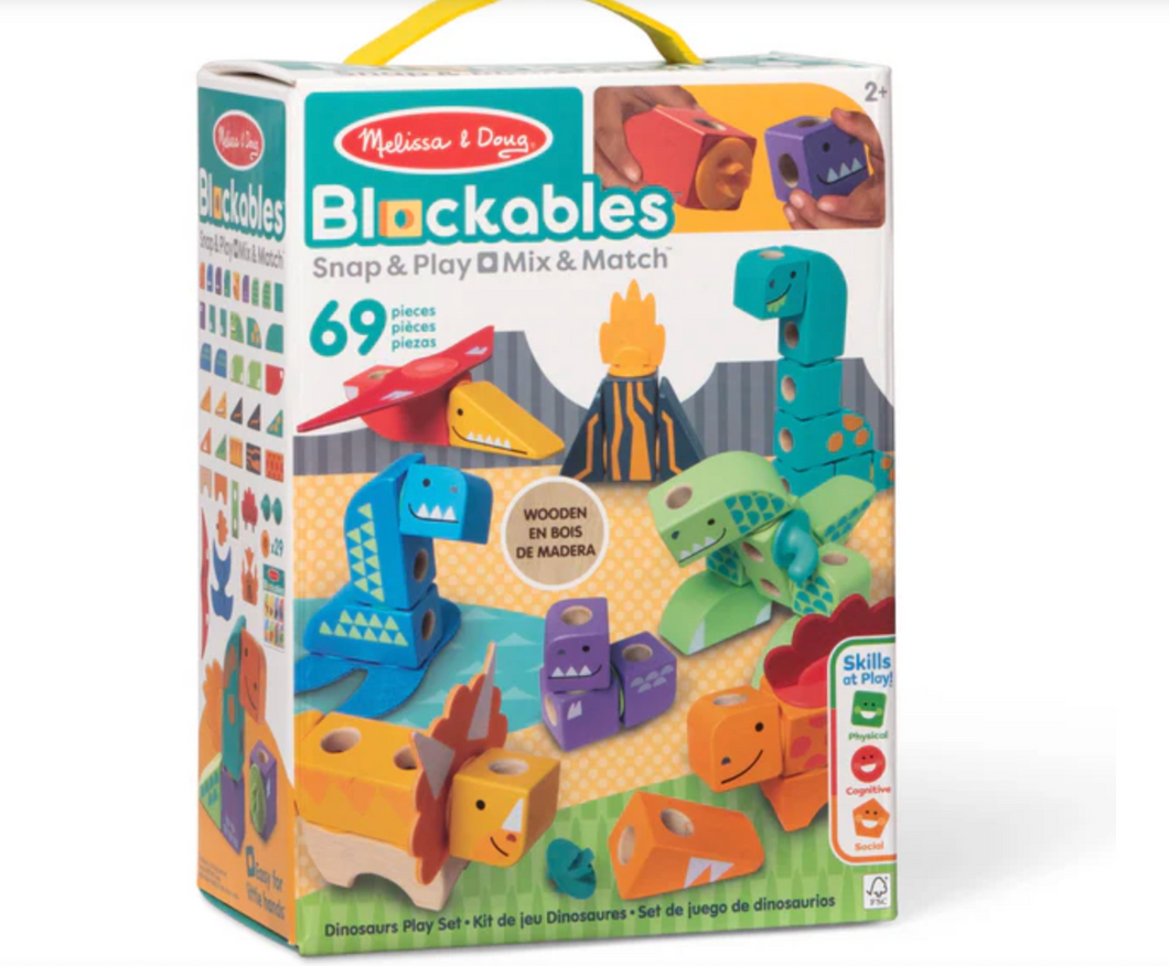 Melissa & Doug Dinosaur Blockables Snap & Play Mix & Match