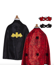 Load image into Gallery viewer, Great Pretenders Spider Bat Reversible Cape and Mask

