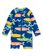 Load image into Gallery viewer, Tea Collection Rash Guard Baby Swimsuit Sardinas Del Mar
