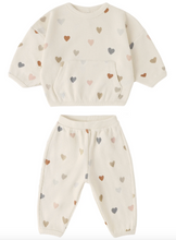 Load image into Gallery viewer, Quincy Mae Waffle Sweater Set Confetti Hearts
