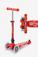Load image into Gallery viewer, Micro Kickboard Mini Micro Deluxe Foldable LED Scooter Ages 2-5 Years Red
