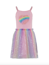 Load image into Gallery viewer, Lola And The Boys 3D Rainbow Heart Shimmer Dress
