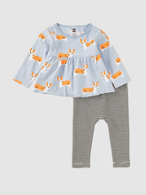 Laden Sie das Bild in den Galerie-Viewer, Tea Collection Peplum Two-Piece Baby Set – Cutie Corgis
