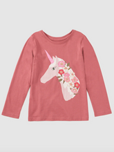 Laden Sie das Bild in den Galerie-Viewer, Tea Collection Floral Unicorn Graphic Tee – Orchid Mauve
