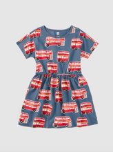 Load image into Gallery viewer, Tea Collection Short Sleeve Twirl Dress – Double Decker Bus
