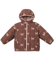 Load image into Gallery viewer, Rylee + Cru Lightweight Reversible Puffer Butterflies
