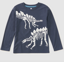 Load image into Gallery viewer, Tea Collection Fossil Stegosaurus Graphic Tee – Blue Ombre
