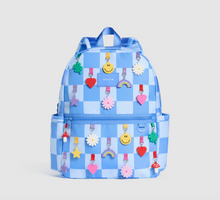 Laden Sie das Bild in den Galerie-Viewer, State Bags Kane Backpack Charms Blue Checkerboard
