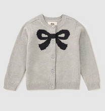 Load image into Gallery viewer, Tea Collection Bow Cardigan Med Heather Grey
