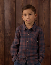 Laden Sie das Bild in den Galerie-Viewer, Rylee + Cru Collared Long Sleeve Shirt Midnight Plaid
