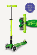 Load image into Gallery viewer, Micro Kickboard Maxi Deluxe Foldable Neon Parrot Green LED
