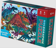 Load image into Gallery viewer, Crocodile Creek Holographic Dinosaur Puzzle 50 Pieces
