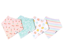 Laden Sie das Bild in den Galerie-Viewer, Copper Pearl Bandana Bibs 4-Pack Cheery
