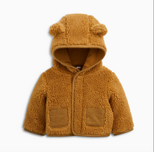 Load image into Gallery viewer, Magnetic Me Brown Sherpa Baby Bear Jacket
