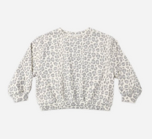 Load image into Gallery viewer, Rylee + Cru Oversized Sweatshirt Blue Leopard
