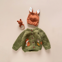 Load image into Gallery viewer, The Blueberry Hill Fox Cardigan – Woodland Knit Sweater
