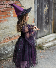 Load image into Gallery viewer, Great Pretenders Amethyst Spider Witch Dress &amp; Hat
