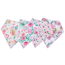 Load image into Gallery viewer, Copper Pearl Bandana Bibs 4-Pack - Bloom
