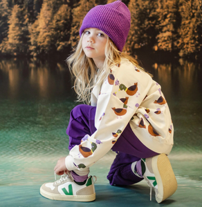Souris Mini Cream Sweater With Duck Print In French Terry