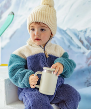 Load image into Gallery viewer, Souris Mini Blue Sherpa One Piece With Color Block And High Collar Size 2-3Y
