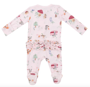 Angel Dear 2 Way Zipper Ruffle Back Footie Cute Animal Campers