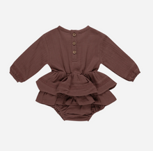 Load image into Gallery viewer, Quincy Mae Rosie Romper Plum Size 3-6m
