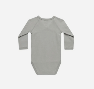 Quincy Mae Side Snap Bodysuit Dusty Blue