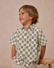 Load image into Gallery viewer, Rylee + Cru Collared Short Sleeve Shirt Coastal Check
