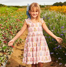 Load image into Gallery viewer, Pink Chicken Girls Via Dress Pink Flowerette

