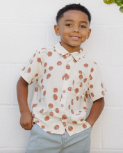 Load image into Gallery viewer, Rylee + Cru Collared Short Sleeve Shirt Tomatoes
