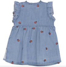 Load image into Gallery viewer, Minymo Ladybug Short Sleeve Denim Dress
