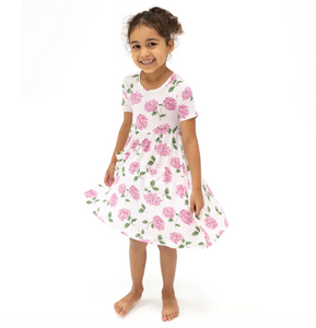 Angel Dear Short Sleeve Twirly Dress Hydrangeas Size 6