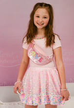 Load image into Gallery viewer, Great Pretenders Neon Pink Party Fun Sequins Skirt Size 4-6
