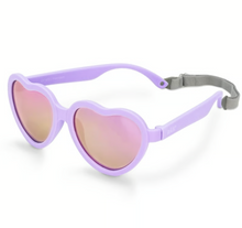Laden Sie das Bild in den Galerie-Viewer, Jan &amp; Jul Polarisierte Herz-Sonnenbrille Lavendel Größe M (2-6 Jahre)
