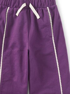 Tea Collection Lace Trim Track Pants Regal Purple