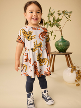 Load image into Gallery viewer, Tea Collection Short Sleeve Twirl Dress Lightning Tiger
