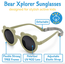 Load image into Gallery viewer, Jan &amp; Jul Bear Glasses Black Lenses Olive Khaki Size M 2-6y
