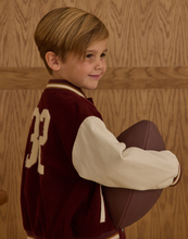 Load image into Gallery viewer, Rylee + Cru Burgundy Varsity Jacket
