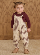 Load image into Gallery viewer, Rylee + Cru Vintage Overall Burgundy Stripe
