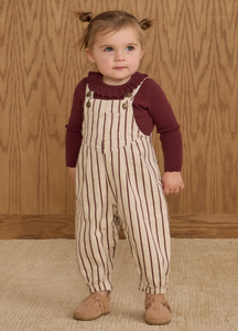 Rylee + Cru Vintage Overall Burgundy Stripe