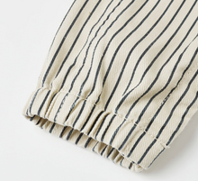 Load image into Gallery viewer, Rylee + Cru Cargo Baby Overall Navy Pinstripe
