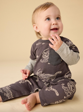 Load image into Gallery viewer, Tea Collection Layered Button-Up Baby Romper Korean Pottery Dragon
