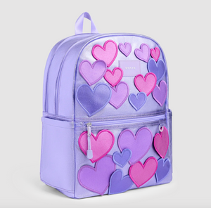 State Bags Metallic Kane Double Pocket 3D Hearts