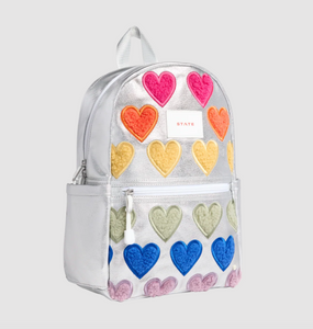 State Bags Metallic Kane Mini Fuzzy Hearts