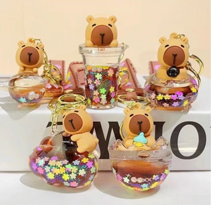 Capybara Sparkle Floaty Key Charm