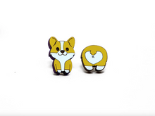 Load image into Gallery viewer, Unpossible Cuts Corgi Butt Pet Lover Stud Wood Earrings
