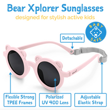 Load image into Gallery viewer, Jan &amp; Jul Soft Pink Bear Sunglasses Black Lenses Size M (2-6y)
