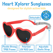 Load image into Gallery viewer, Jan &amp; Jul Nautical Red Heart Glasses Black Lenses Size M (2-6y)
