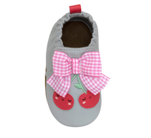 Load image into Gallery viewer, Robeez Cherry Cute Soft Soles Grey
