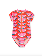 Load image into Gallery viewer, Tea Collection Rash Guard One-Piece Swimsuit Watermelon Slices
